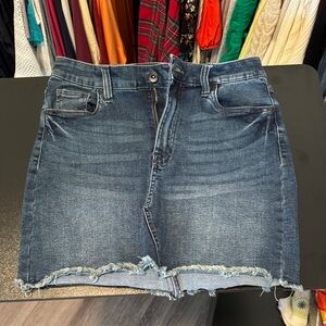 Kendall & Kylie Dark Blue Frayed Pencil Skirt